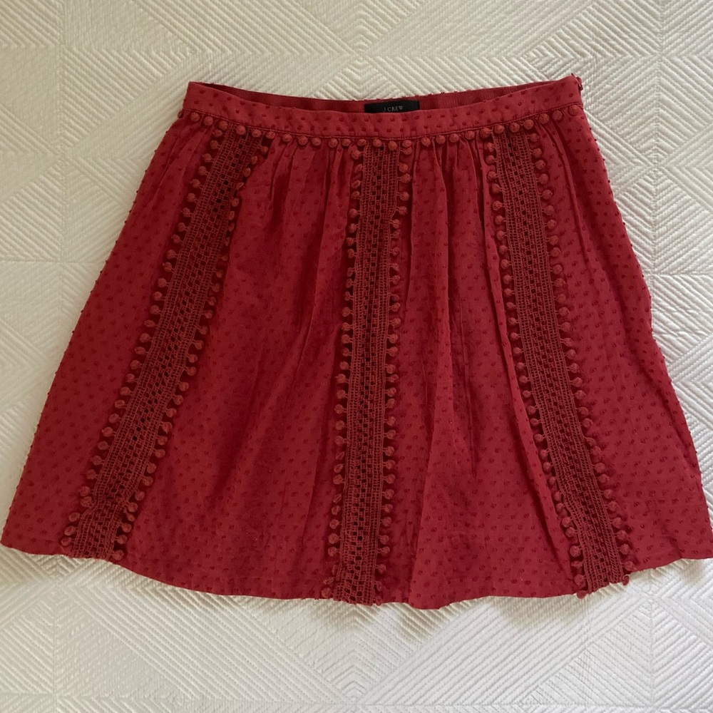 J Crew Embroidered Skirt